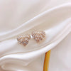 Japan and South Korea design jewelry  copper inlaid zircon earrings elegant love earrings for women gift