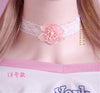 Japan velvet  flower pendant Choker Harajuku Cute Lolita Ribbon Chain Cosplay Women Necklace B589