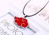 Japanese Anime Cosplay Akatsuki Organization Red Cloud Sign Pendant Necklace Women Men Black Leather Chain Collar Jewelry 2021