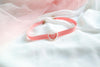Japanese Korea Style Pink Peach Heart Short Choker Clavicle Necklaces Pearl Bowknot Cute Lace Pendant For Girl Kawai Jewelry