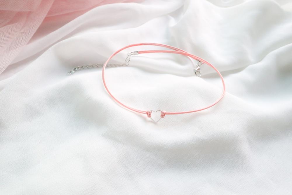 Japanese Korea Style Pink Peach Heart Short Choker Clavicle Necklaces Pearl Bowknot Cute Lace Pendant For Girl Kawai Jewelry
