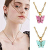 Japanese and Korean Sweet Butterfly Necklace Acrylic Colorful Sweet Women's Versatile Clavicle Chain Personal Hipster Necklace