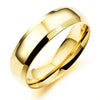 JeeMango Lovers' 316L Stainless Steel Gold Color Couple Ring Jewelry For Women Men Simple Surface Trendy Wedding Ring OGJ479G