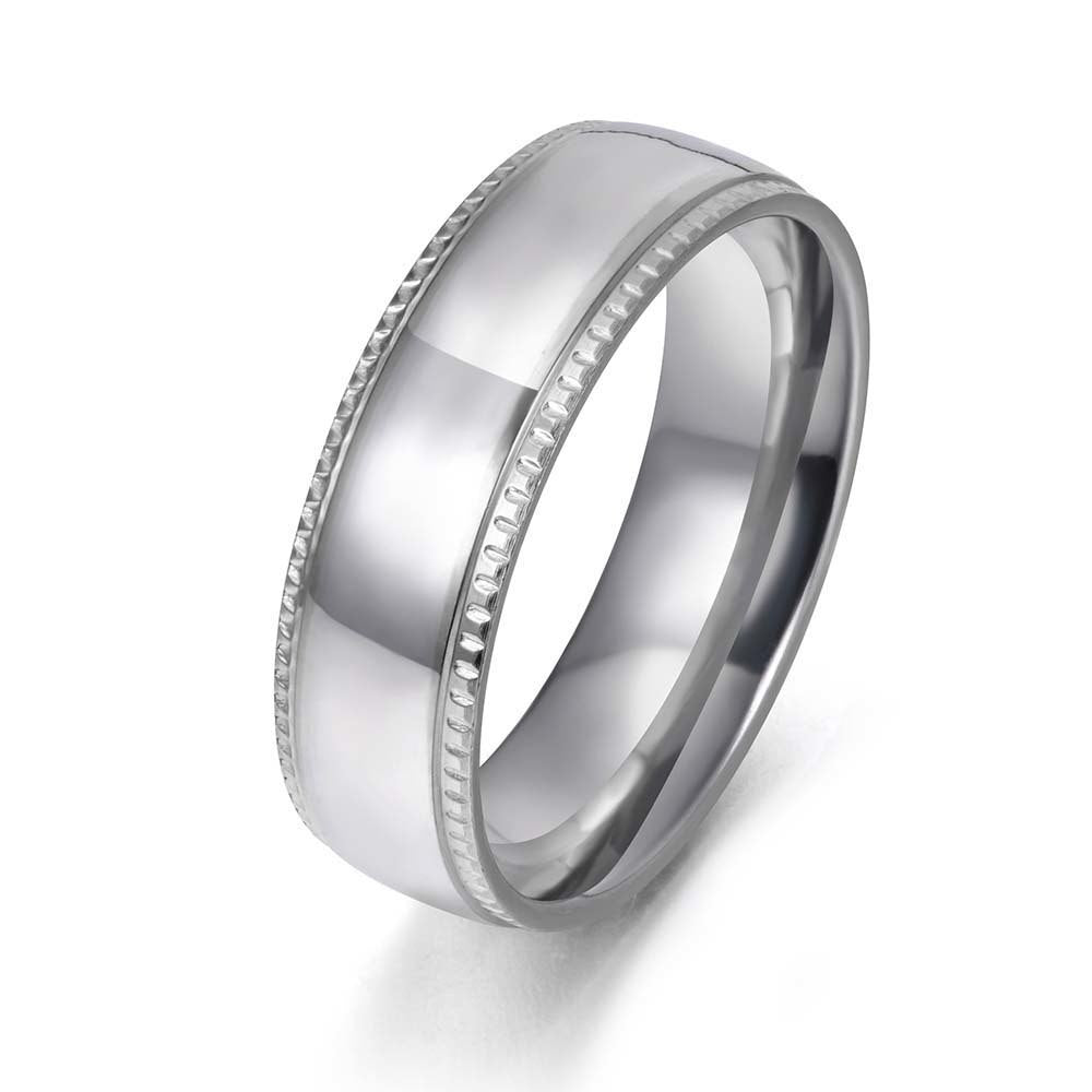 JeeMango Trendy Smooth Ring 316 Stainless Steel Anniversary Rings Jewelry For Men & Women Ring Drop Shipping R17157