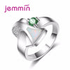 2020 New Elegant Engagement White Fire Opal Ring With Best Gift Wedding Ring Dark Green Opal Fine Jewelry