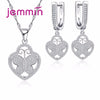 925 Fine Sterling Silver Butterfly Pendants Necklaces Earrings Set For Party Jewelry Rhinestone Women Jewellery Sets
