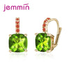 Attractive New Arrival Square Cubic Zirconia Hoop Earrings For Women Fashion 925 Sterling Silver Wedding Party Jewelry