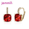 Attractive New Arrival Square Cubic Zirconia Hoop Earrings For Women Fashion 925 Sterling Silver Wedding Party Jewelry