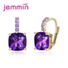 Attractive New Arrival Square Cubic Zirconia Hoop Earrings For Women Fashion 925 Sterling Silver Wedding Party Jewelry