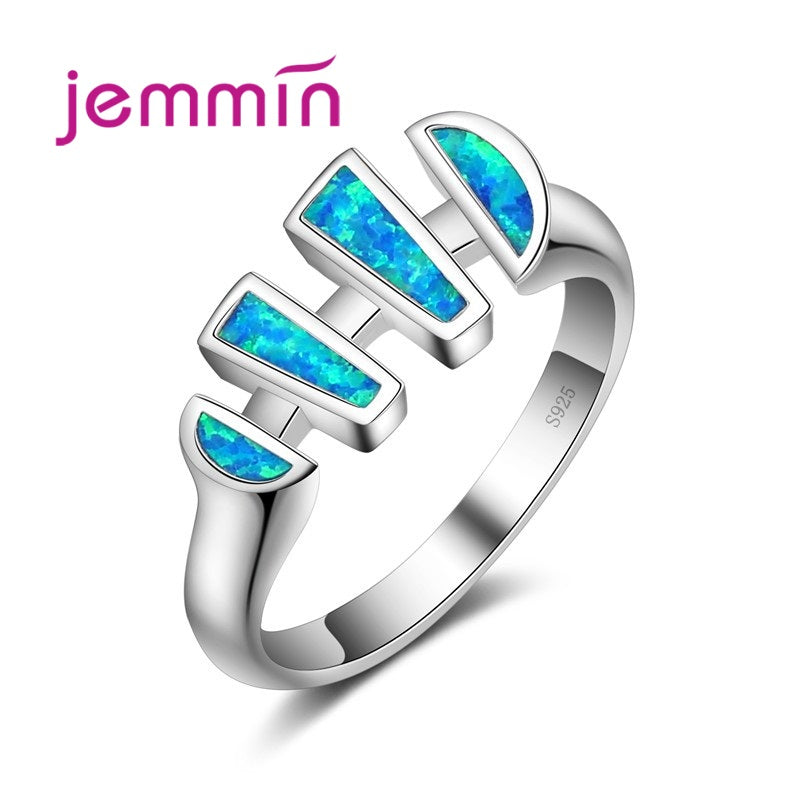Blue Jewelry High Quality Opal Wedding Rings for Women Famale Fashion Opal Rings for Women Top Grade AAA Fine Jewelry