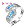 Brand Geometric Design Fine 925 Sterling Silver Rhinestone Rings For Party Jewelry Women Bridal Wedding Bands Ring