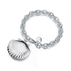 Charms Fashion 925 Sterling Silver Chunky Chain Bracelet Shell Shape Photo Locket Bracelets Elegant Fine Jewelry