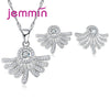 Fine 925 Sterling Silver Jewelry Sets For Wedding Engagement Accessory CZ Crystal Necklaces Drop Earrings Set Femme