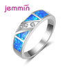 Fine 925 Sterling Silver Party Engagement Ring For Female Size 6/7/8/9 Elegant Women Fine Jewelry Blue Opal Rings Gift