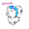 Fine Cute Dolphin Shape 925 Sterling Silver Opal Rings For Children Girls Birthd Gift Austrian Crystal Anillos Bague