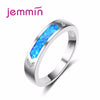Fine Opal Silver Rings Jewelry For Women's Blue Opal Wedding Ring 925 Sterling Silver Valentine's D Gift Size:6-7-8-9