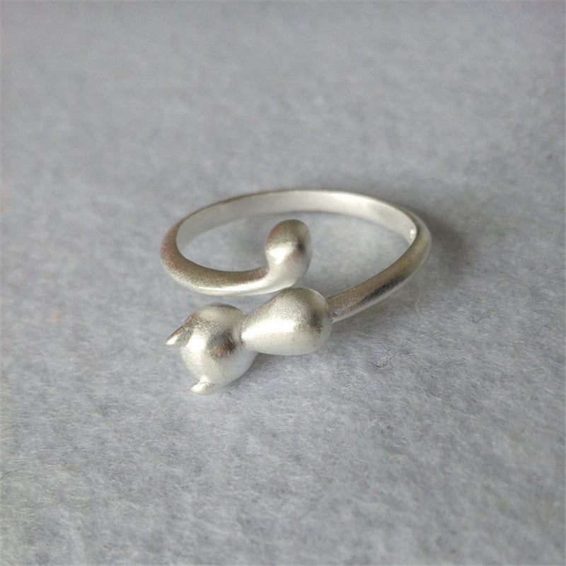 Girls Silver Cat Ring 925 Sterling Silver Jewelry Creative Cat Animal Ring for Female Women Party Fine Jewelry