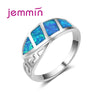 Hot Sale 925 Sterling Silver Fire Opal Ring Women & Girls Best Gift Wedding Ring Blue Opal Fine Jewelry