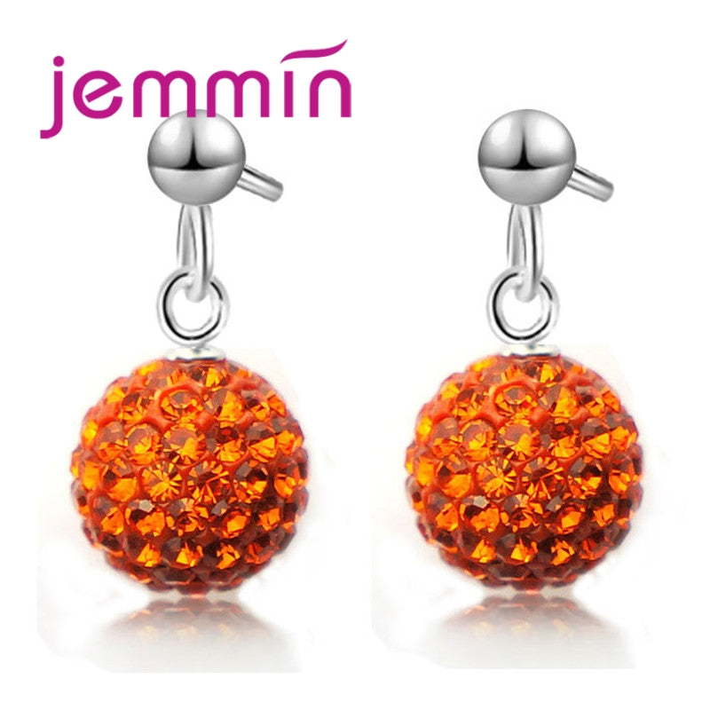 Hot Sale Factory Price Multicolor Ball Shape 925 Sterling Silver Pendant Earrings For Women Girls Accessories Jewelry
