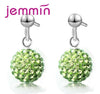 Hot Sale Factory Price Multicolor Ball Shape 925 Sterling Silver Pendant Earrings For Women Girls Accessories Jewelry