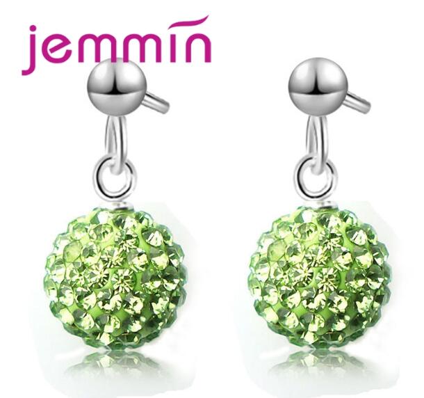Hot Sale Factory Price Multicolor Ball Shape 925 Sterling Silver Pendant Earrings For Women Girls Accessories Jewelry