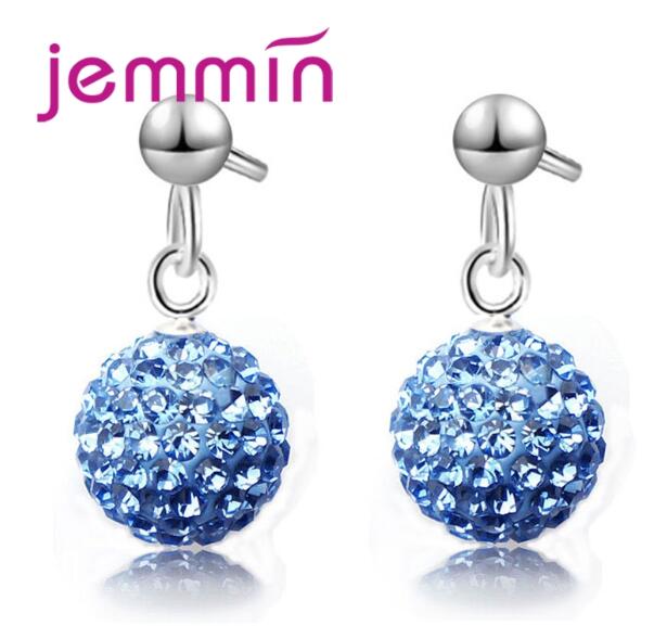 Hot Sale Factory Price Multicolor Ball Shape 925 Sterling Silver Pendant Earrings For Women Girls Accessories Jewelry