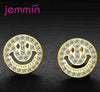 Hot Sale Smiley Face Design 2 Colours 925 Sterling Silver Stud Earring For Women Girls Top Quality Holid Gift Wholesale