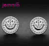 Hot Sale Smiley Face Design 2 Colours 925 Sterling Silver Stud Earring For Women Girls Top Quality Holid Gift Wholesale