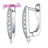 Hot Sell Fashion Clear Crystal Design S925 Sterling Silver Hoop Earrings for Women Girls Jewelry Accessories For Making