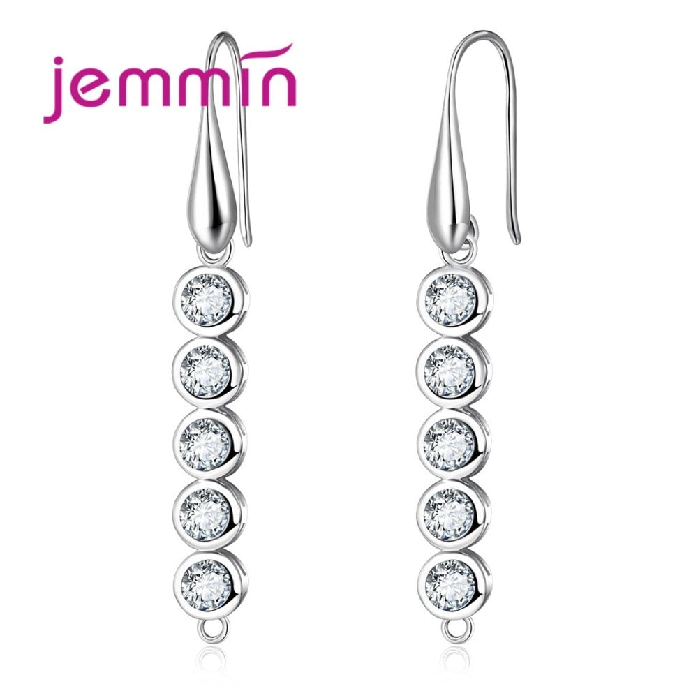 Long Round Earrings Components Findings With Austrian Crystal Wedding Jewelry Making Hooks 925 Sterling Silver Jewelry