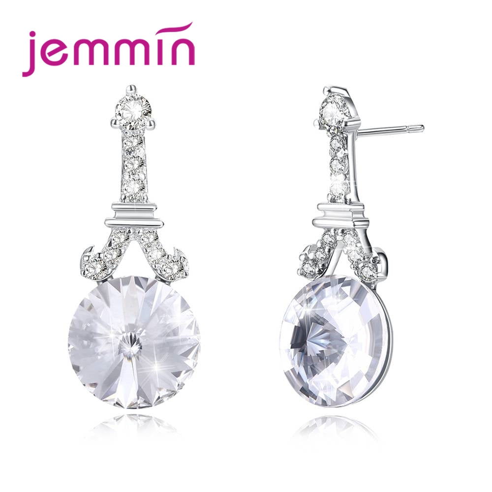 New Attractive Pairs Tower Pendant Earrings For Women 925 Sterling Silver Romantic Girls Jeewelry Gift Free shipping