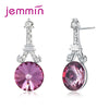 New Attractive Pairs Tower Pendant Earrings For Women 925 Sterling Silver Romantic Girls Jeewelry Gift Free shipping