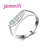 New Fashion Opal Rings Fine Jewelry Women's Wedding Rings White Fire Opal 925 Sterling Silver Size 6 7 8 9