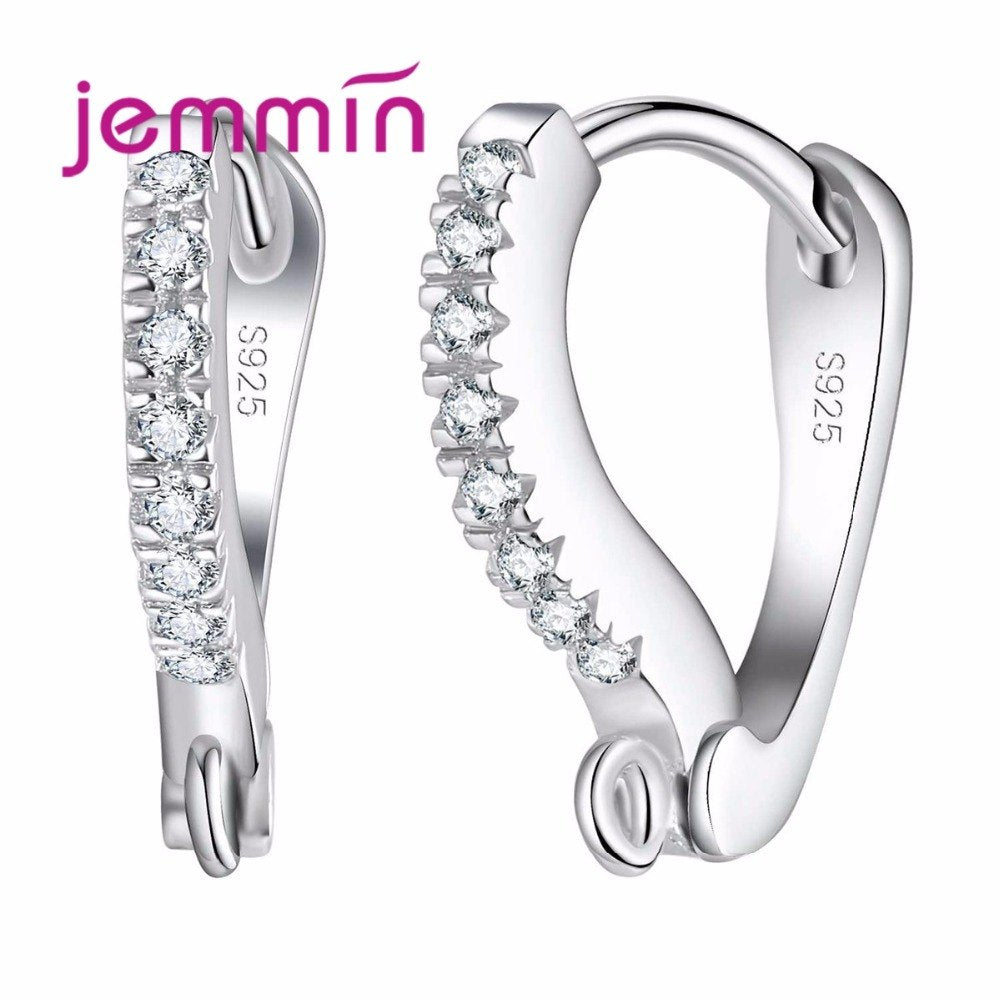 Original Women Hooks Handmade Beadings Findings For Making Accessory 925 Sterling Silver Rhinestone Earring Components