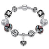 Retro Style 925 Sterling Silver Heart Charm Bracelet for Women DIY Glass Beads Woman Fashion Jewelry Classic Bracelet