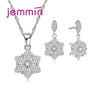 Women Bridal Jewelry Sets With Austrian Crystal Fine 925 Sterling Silver Engagement Set With Necklace Earrings Accessory