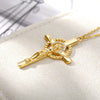 Jesus Cross Necklaces For Women Stainless Steel Gold Color Crystal Cross Pendant Necklace Religious Jewelry Gift collier femme