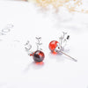 Jewellery Set Garnet Antlers Earrings Necklaces For women 925 Stamp Silver Color Crystal Elegant Party Girl Gift