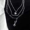Jewelry 2021 Neck Chain Hip Hop Punk Korean Pop Bunny Star Pair Pendant Gothic Grunge Chain Aesthetic Necklace Accessories