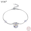 Jewelry Bracelet 925 Sterling Silver Bracelets Crystal Charm Bracelet Bangle for Women DIY Jewelry Vintage Female Wedding Gifts