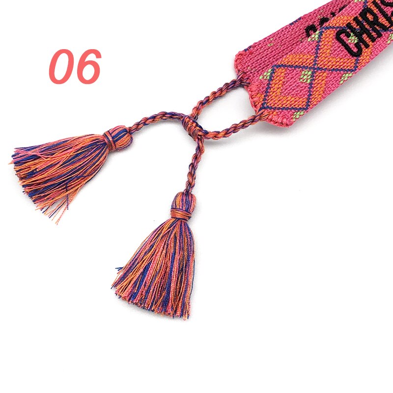 Jewelry Hand Signed Embroidered Colored Cotton Bracelets Women Braided Frilled Men Bracelets 2021 Lover Gift