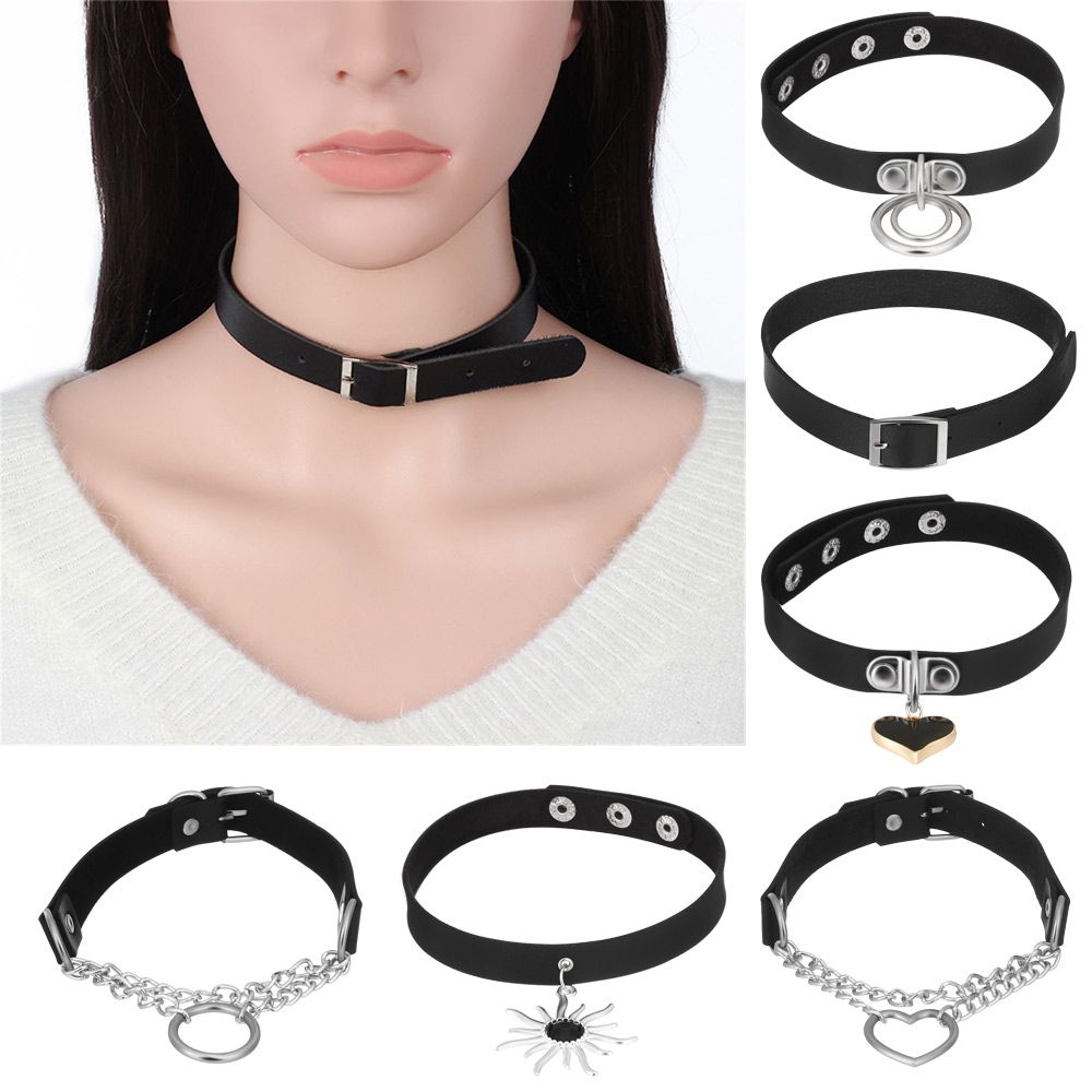 Jewelry Harajuku Choker Rock Gothic Heart Stud Collar Punk Necklace Leather Rivet Collar