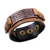 Jewelry  Men Genuine Leather Punk Bracelets Casual Alloy Totem Retro Brown Wide Wrap Buckle Rivet Charm Men Women Bangle Jewelry