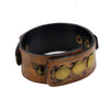 Jewelry  Men Genuine Leather Punk Bracelets Casual Alloy Totem Retro Brown Wide Wrap Buckle Rivet Charm Men Women Bangle Jewelry