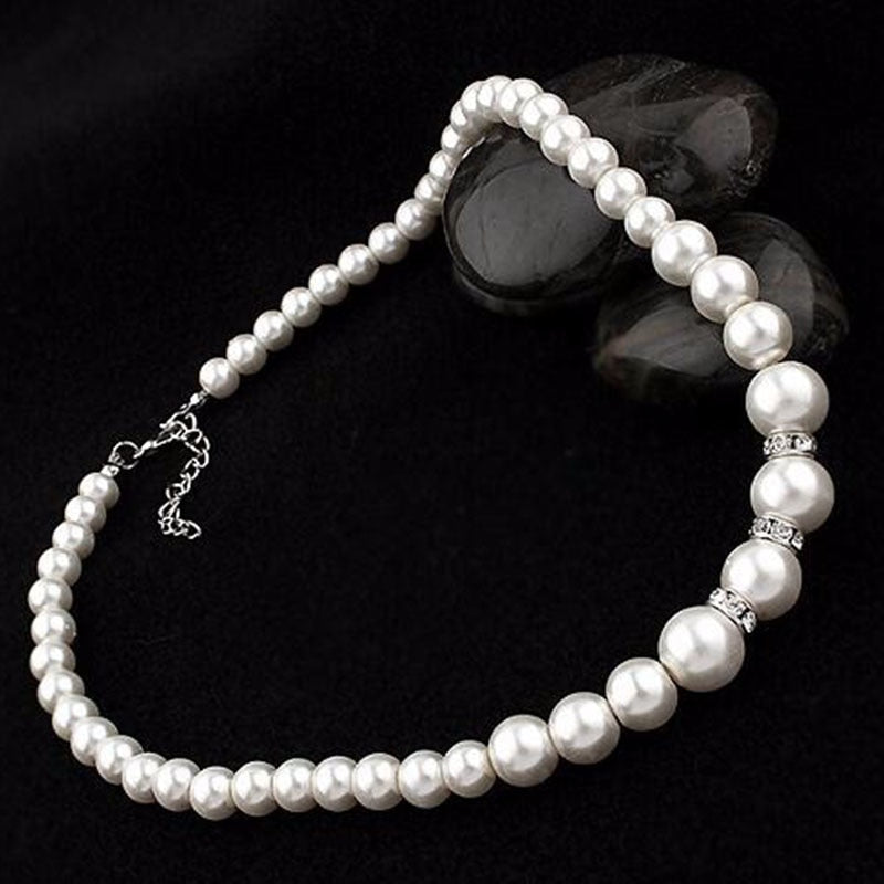 Jewelry Sets Simulated-Pearl Necklace Bracelet Earrings Women Jewelry Sets Inlay CZ Bride Set Women Wholesale Jewelry