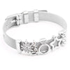 Jewelry Silver Color Stainless Steel Mesh Bracelets Bangles with Love Heart Slide Charms Bracelets for Women Lover Gift