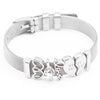 Jewelry Silver Color Stainless Steel Mesh Bracelets Bangles with Love Heart Slide Charms Bracelets for Women Lover Gift