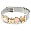Jewelry Silver Color Stainless Steel Mesh Bracelets Bangles with Love Heart Slide Charms Bracelets for Women Lover Gift