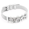 Jewelry Silver Color Stainless Steel Mesh Bracelets Bangles with Love Heart Slide Charms Bracelets for Women Lover Gift