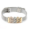 Jewelry Silver Color Stainless Steel Mesh Bracelets Bangles with Love Heart Slide Charms Bracelets for Women Lover Gift